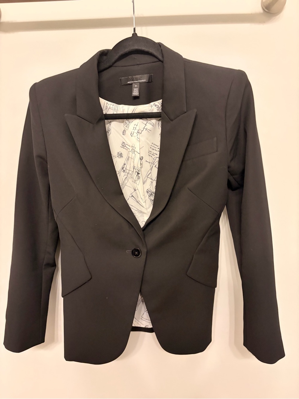 White House Black Market Black Fitted Single-Button Blazer